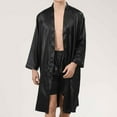 thumbnail image 1 of Gift TIMIFIS Men's Satin Robe Silk Robe Classic Long Bathrobe Lightweight Loungewear Bathrobe V Neck Sleepwear With Pockets pring/Summer, 1 of 5
