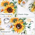 thumbnail image 4 of Sunflower Round Fitted Tablecloth with Elastic Edge Summer Floral Outdoor Tablecloth Waterproof Table Cover for Picnic Dinner Party Decor Fits 36-40" Diameter Round Tables, 4 of 6