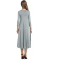 thumbnail image 2 of Women's 3/4 Sleeve A-line and Flare Midi Long Dress, 2 of 2