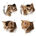 thumbnail image 5 of Cute Cats Wall Sticker Hole View Vivid Bathroom 3D Toilet Stickers For Home Decoration Animals Decals Self-adhesive Poster, 5 of 5