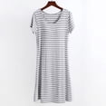 thumbnail image 2 of Robe de Pyjama d'Été à Rayures pour Femmes, Couleurs, Robe de Nuit à Manches Courtes avec Coussinet de Poitrine, Robes de Nuit pour Femmes, Robes pour Femmes TTTG, 2 of 7