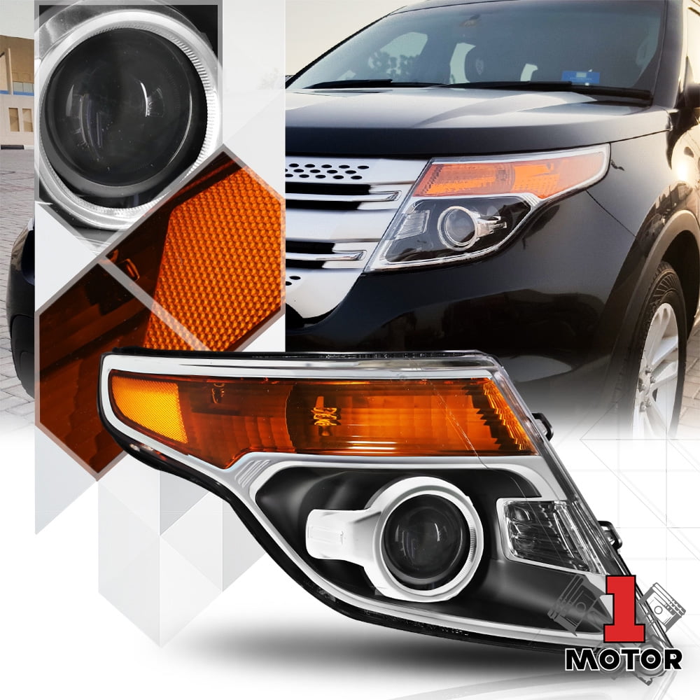 Right Passenger Side Black Projector Headlight Assembly for 11-15 Ford