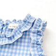 thumbnail image 4 of Toddler Baby Girl 2Pcs Summer Plaid Outfit Sleeveless Ruffle Peplum Tank Top & Shorts Set, 4 of 7