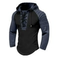 thumbnail image 1 of Fall Hooded Sweatshirt for Men with Color Block Design and Long Sleeve Streetwear Athletic Top, 1 of 5