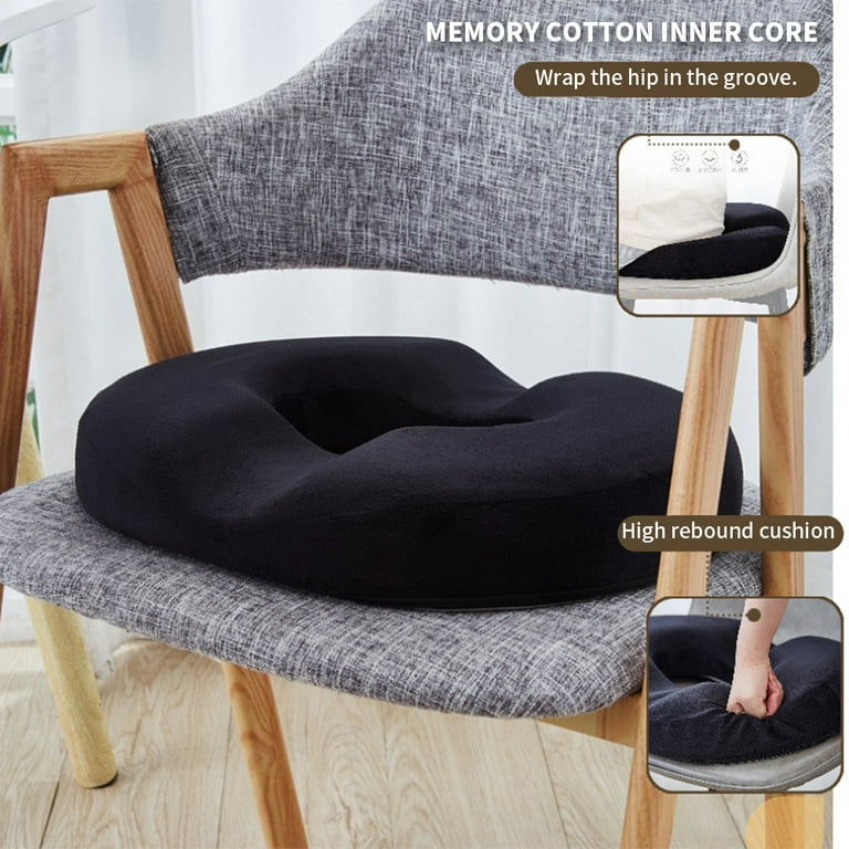 1PC Donut Pillow Hemorrhoid Tailbone Cushion – Large Black Seat