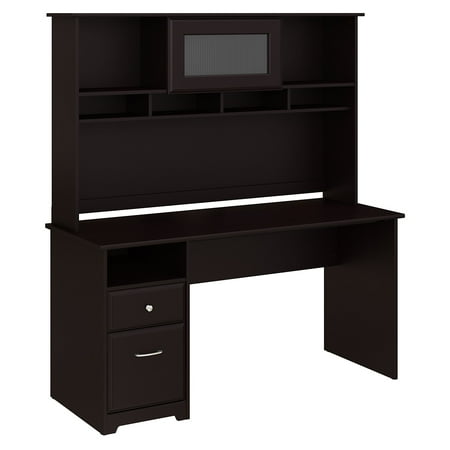 Bush Furniture Cabot 60w Computer Desk With Hutch And Drawers In Bush Furniture Cabot 60w Computer Desk With Hutch And Drawers In Espresso Oak