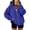 Royal Blue, variant on Womens Oversized Zip Up Hoodie Long Sleeve Casual Sweatshirt Relaxed Fit Hooded Jacket with Kangaroo Pocket