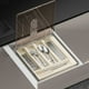thumbnail image 5 of Bandeja organizadora de cubiertos con tapa | Caja de almacenamiento de utensilios de plástico compartimentada | Divisores elevados para cajones, mesas, uso exterior | Material ecológico verde, 5 of 6