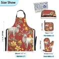 thumbnail image 3 of Christmas Deer and Yellow Flowers Apron Set with Oven Mitts Pot Holders Set of 5 Kitchen Stuff Accessories, 3 of 6