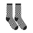 thumbnail image 4 of Mens Crew Socks Womens Checkerboard Black And White Workout Training Athletic Socks, 4 of 7