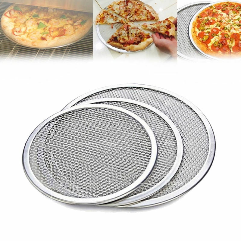6inch Silver Round Aluminum Pizza Screen Baking Screen Seamless-Rim Crisper Pan 6