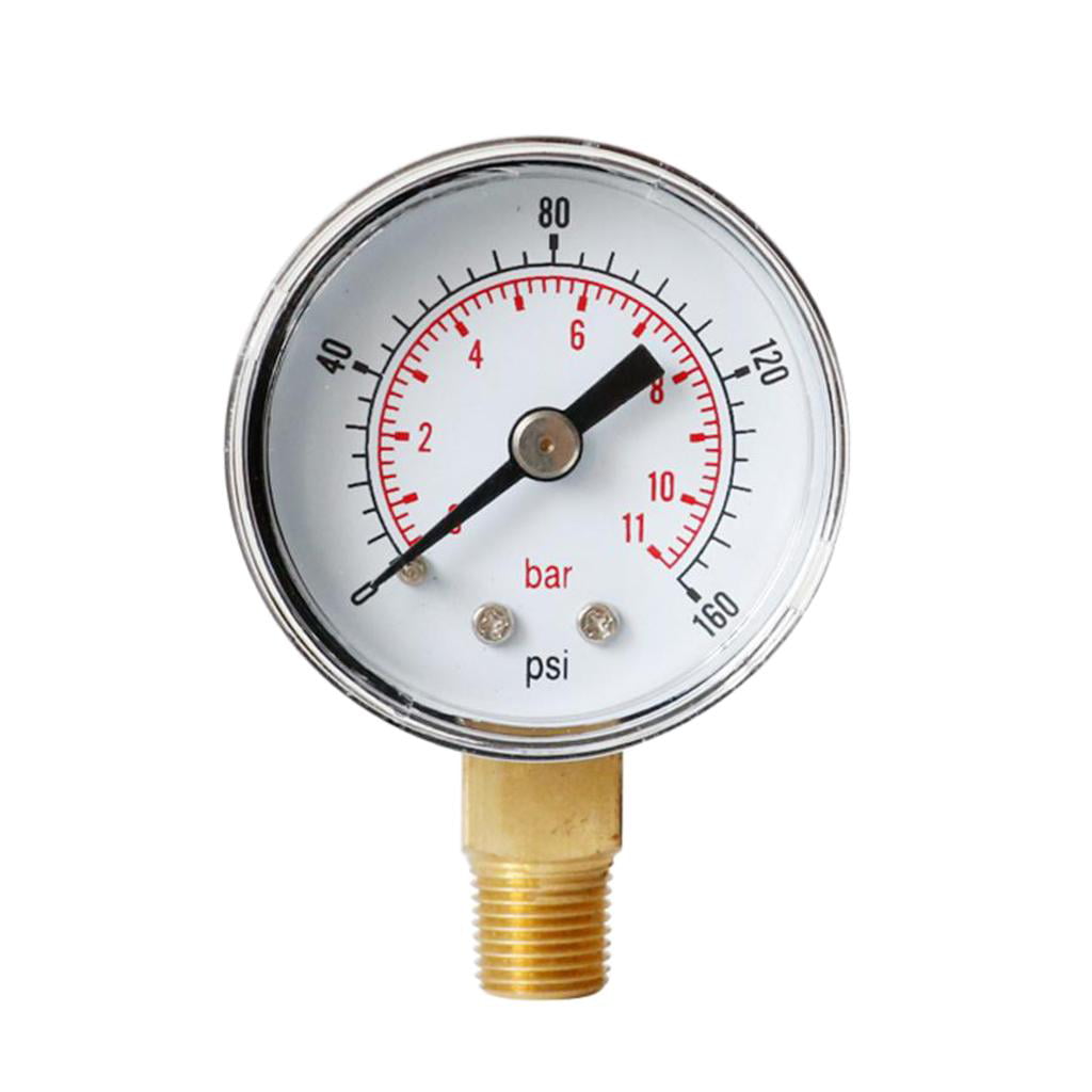 Precision Water Pressure Gauge 1/4BSPT Y504 0-160psi for Air Tank Accessory 