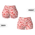thumbnail image 3 of Sigee Cute Mushroom1 Print Women's High Waist Workout Shorts - Squat Proof, Tummy Control, Yoga and Gym Activewear-, 3 of 9