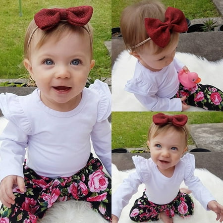 

Newborn Infant Baby Girls Floral Tops T-shirt Pants Leggings Outfits Clothes Set