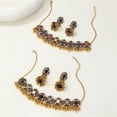 thumbnail image 7 of Traditional Bollywood Beaded Ball Jhumka Tribe Collar Necklace Dangle Drop Earrings Jewelry Set for Women Vintage Crystal CZ Indian Bell Adjustable Choker Necklaces Boho Bride Wedding Outfit, 7 of 7