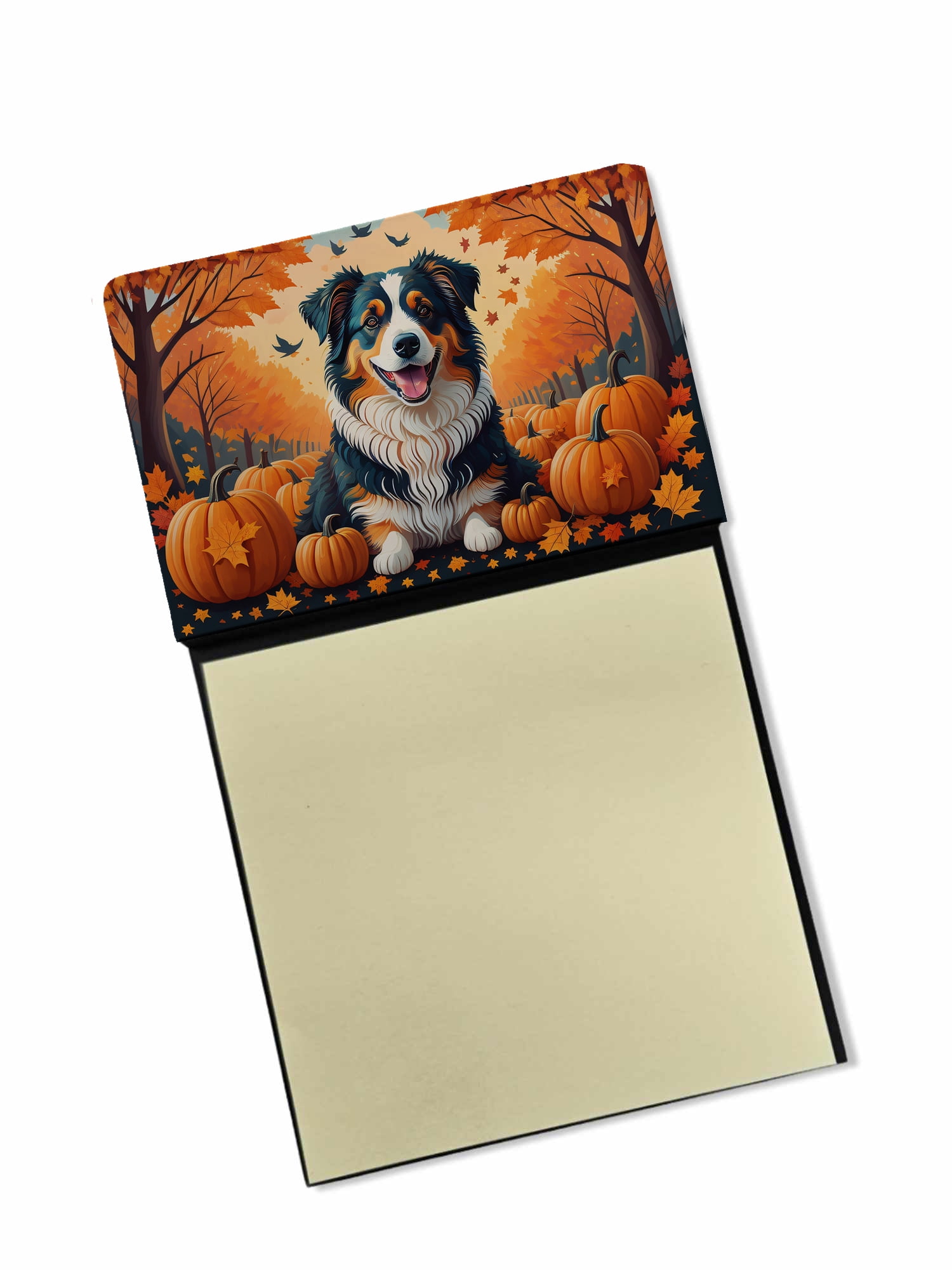 White Boxer Fall Sticky Note Holder 3.25 in x 5.25 in