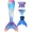 Blue monofin b2, variant on Mermaid Tails Swimming for Girls with Monofin Mermaid Tail Costume Pool Party Swimwear Kids Mermaid Bathing Suit 4PC