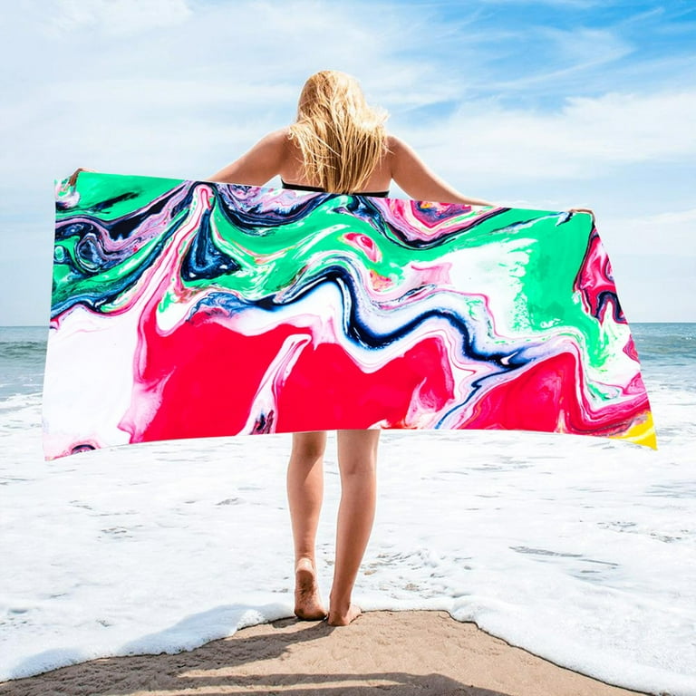 Beach Towel Large , Microfiber Beach Towel Large , 30x60 inch , Quick Dry  Bath Towel for Bathroom , Lightweight Absorbent Swim Towels Pool Towels for