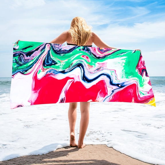 Fnochy Clearance Oversized Beach Towel Super Lightweight Sandproof Quick-Dry Microfiber for Travel Swimming Pool Yoga Camping