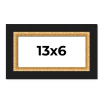13x6 Frame Gold Real Wood Picture Frame Width 2.25 Inches | Interior Frame Depth 0.5 Inches |