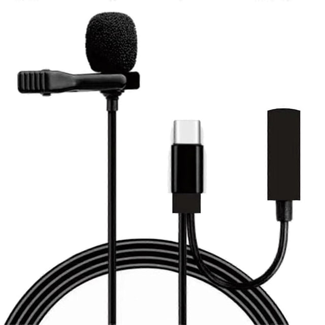 Lavalier Microphone Cell Phone Live Video Sound Card Camera Recording Interview Noise Reduction Microphone, E