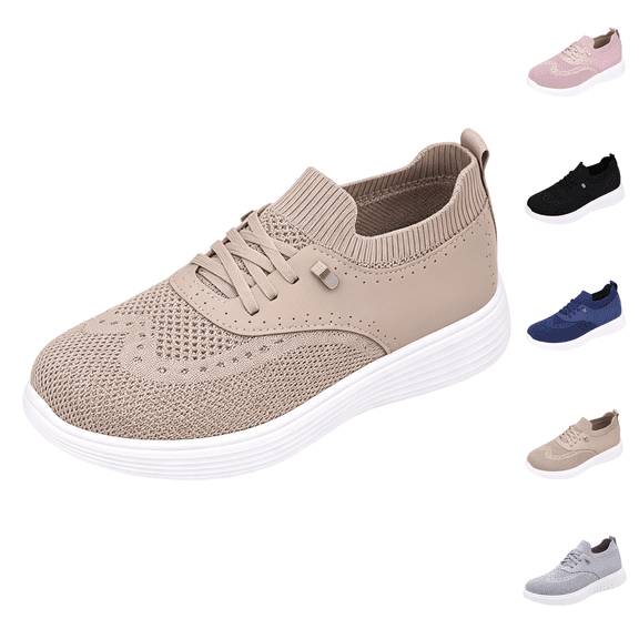 Barefoot Shoes Womens Lightweight Slip On Walking Shoes Breathable Zero Drop Sneakers for Outdoor Casual Tennis Fashion Khaki 36