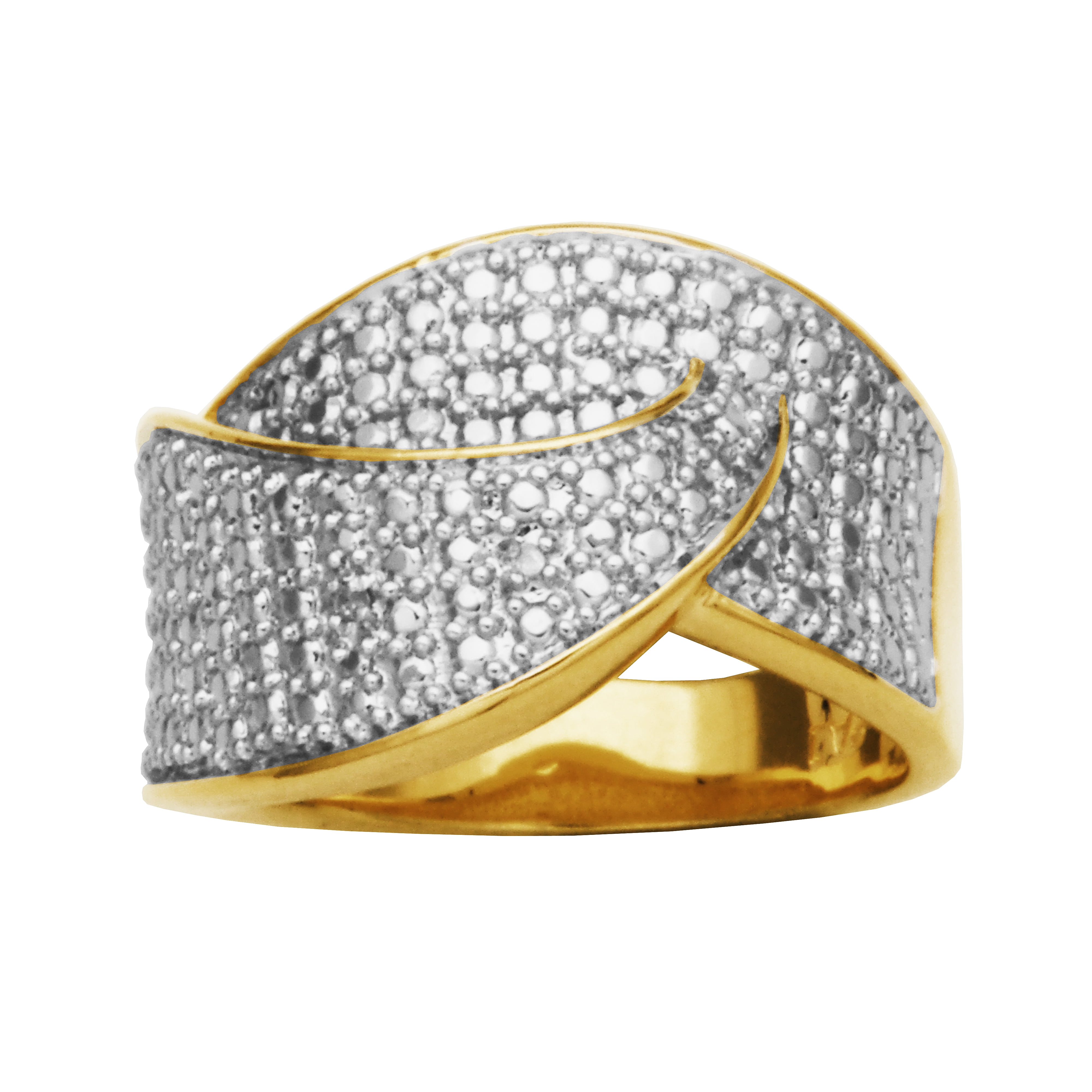 Forever Facets Diamond Accent 3-Piece Fashion Ring Set in 18k Yellow Gold over Bronze, Adult Female