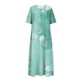 thumbnail image 6 of ClodeEU Women's Summer Short SleeveV Neck Flowy Maxi Dresses ,Casual Elegant Long Dresses Multicolor02,Womens Plus M, 6 of 6
