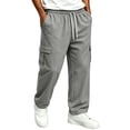 thumbnail image 2 of Lumtrix Mens Baggy Cargo Sweatpants With Pockets 2026 Trendy Causal Drawstring Waist Joggers Workout Active Sweat Pants Gray 2XL, 2 of 8
