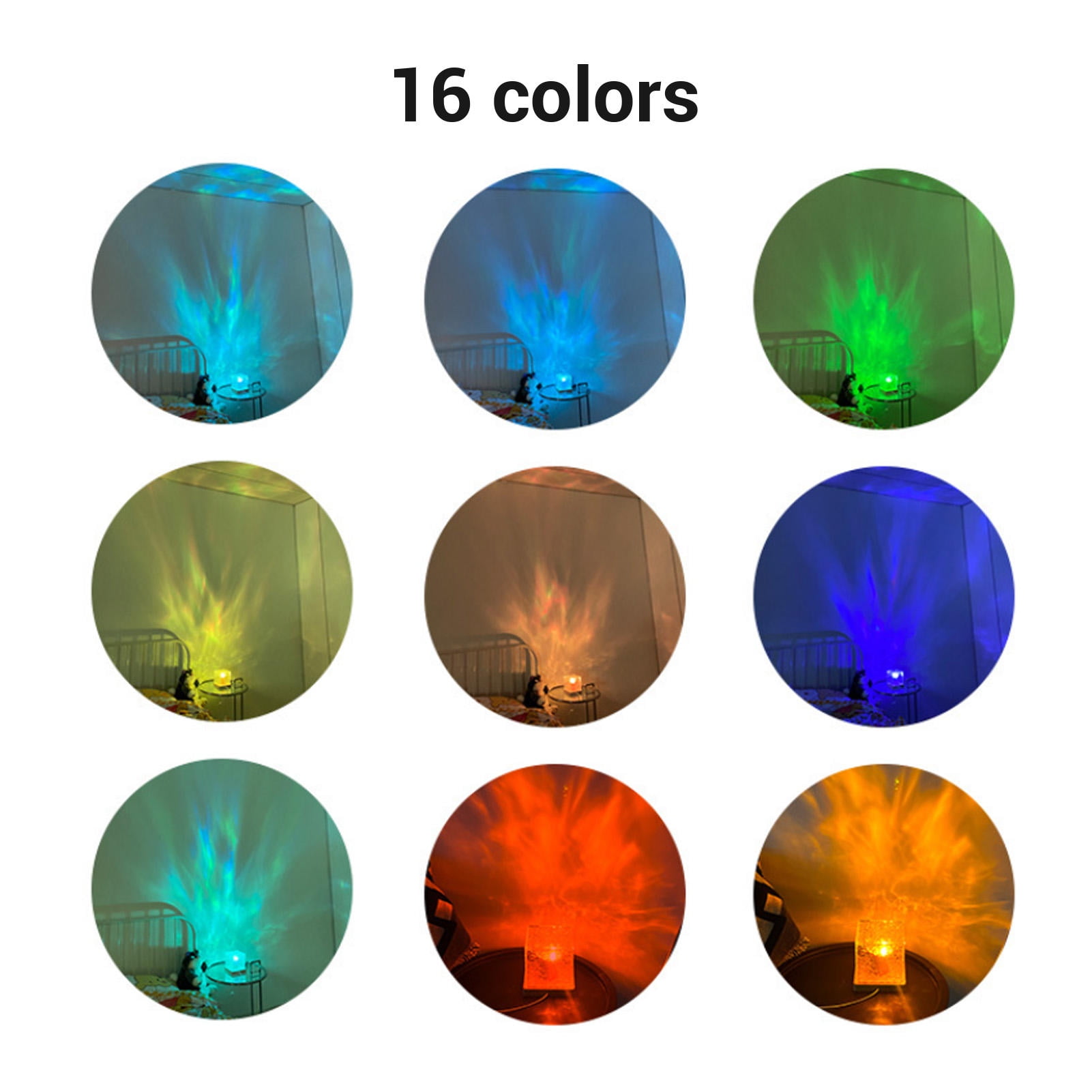 Suodoka Northern Lights Ocean Wave Projector Light – 16‑Color Aurora Lamp with Remote Control, 360° Water Ripple Night Light for Home, Office, Bar, Restaurant