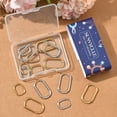 thumbnail image 7 of 1 Box 16pcs Real 18K Gold Plated Huggie Earring Findings Earring Hooks Huggie Hoop Silver 304 Stainless Steel Rectangle Cartilage Ear Leverback Hook Bulk for Jewelry Making Women Crafts DIY, 7 of 7