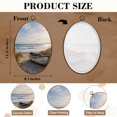 thumbnail image 3 of Canvas Wall Art Beach Nautical Boat Ocean Seagull Sea Bird Seashore Blue Wooden Grass Oval Framed Canvas Prints Vintage Wall Hanging Decor for Home Decorations 8.6"x11.4", 3 of 7