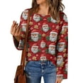 thumbnail image 6 of Women's Fashion Long Sleeve Christmas Snowman Snowflake Print Jacket Cardigan for Fall and Winter, Cozy and Festive, Ideal as Christmas Sweaters for Women and Christmas Gifts,Vermilion,Size 2XL, 6 of 6