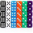 thumbnail image 1 of 30x Dice 6 Sided 16mm 6 Colours Spot Dice Set For Dice Games, 1 of 4