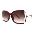 thumbnail image 2 of Womens Exposed Lens 90s Designer Butterfly Chic Luxury Sunglasses Burgundy, 2 of 4