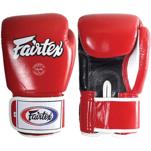 Fairtex Fairtex Leather Sparring Boxing Gloves Muay Thai Kickboxing Nation Print 16oz 