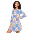 thumbnail image 3 of FORMRS Womens Long Sleeve Nightgowns Crew Neck Sleep Shirt Soft Pajamas Sizes S-3XL, Playful Daisy, 3 of 8