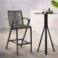 thumbnail image 2 of Brielle Outdoor Dark Eucalyptus Wood and Grey Rope Stool, 2 of 9