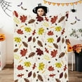 thumbnail image 4 of Fall Decor Throw Blanket: Autumn Luxury Soft Warm Lightweight Leaves and Berries Fuzzy Cozy Throw Blankets for Living Room Sofa Couch Bed Chair- Red Yellow Brown 40" x 50", 4 of 7