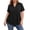 Black-Womens tops, variant on FNFYFH Womens Plus Size Tops Short Sleeve Button Down V Neck Shirts Flowy Peplum Tops Loose Fit Tunic Blouse