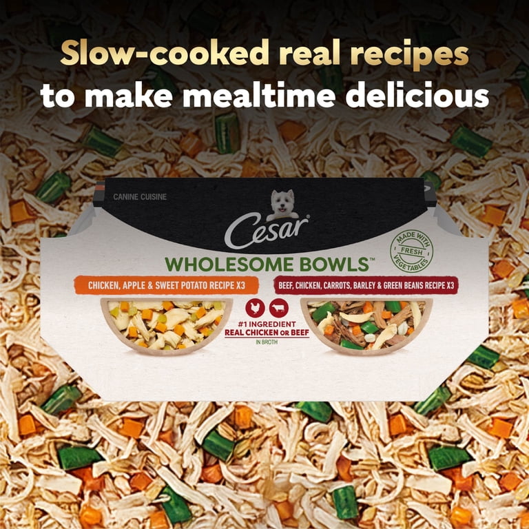 Cesar Wholesome Bowls Adult Wet Dog Food Variety Pack, 6 Count photo 5