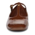 thumbnail image 3 of Franco Sarto Women's Marylee T-Strap Flat Tan Patent 9.5M, 3 of 6