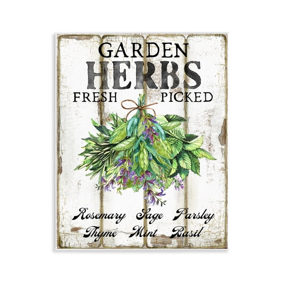 Stupell Industries Fresh Picked Garden Herbs Food & Beverage Painting Unframed Art Print Wall Art, 11 x 14