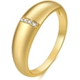 thumbnail image 1 of 14K Real Gold Plated Thick Chunky Dome Rings for Women Girls (5-10 Size), 1 of 3