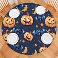 thumbnail image 2 of Bat Pumpkin Halloween Pattern Round Fitted Tablecloth with Elastic Edge,Dining Table Cover Waterproof,Outdoor Round Tablecloth for Camping,Dining,Indoor and Outdoor, 2 of 7
