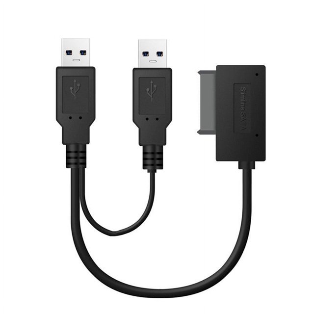 Cable SATA Slimline USB 2.0 a 6+7 de 13 pines con fuente de alimentación externa USB 2.0 para adaptador de CD, DVD y ODD para portátil