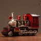 thumbnail image 2 of Artesanías de escritorio adorno de escritorio Vintage modelo de locomotora modelo de tren Retro modelo de vehículo decoración para - Rojo Hugo mini locomotora retro, 2 of 6