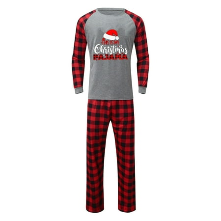 

LEEy-world Christmas Gifts For Mom Matching Christmas Pajamas for Family Funny Holiday Cute Let It Snow Print Tops and Plaid Pants Xmas Sleepwear Pjs Set