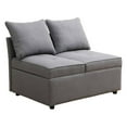thumbnail image 7 of 4-in-1 Convertible Futon Pull Out Sofa Bed, Modern Single Sleeper Couch Bed with 2 Pillows for Home Living Room Dorms, Grey, 7 of 7