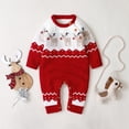 thumbnail image 6 of Newborn Baby Boy Girl's Rompers Long Sleeve Knit Christmas Sweater Romper Fall/Winter Jumpsuit Clothes Sets Red qILAKOG 0-3 Months, 6 of 6